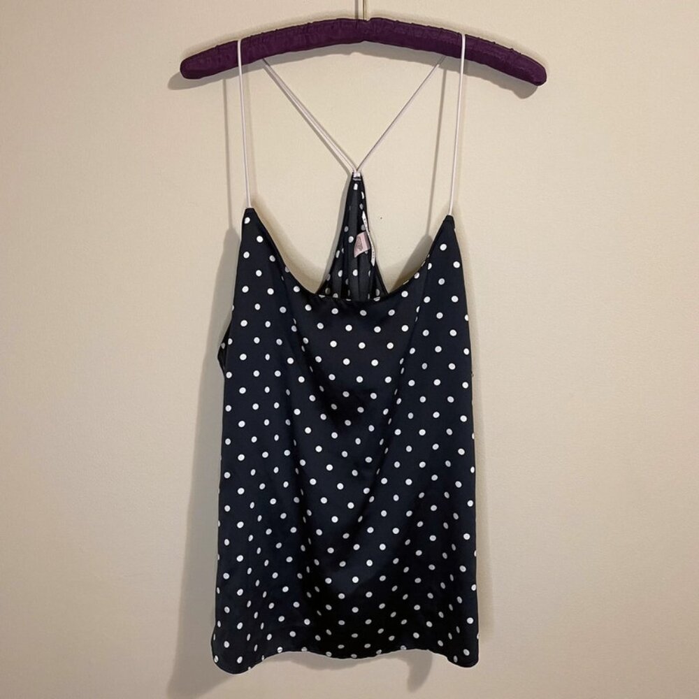 polka dot tank black and white size xl cami silk
